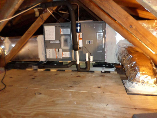 new hvac system in attic