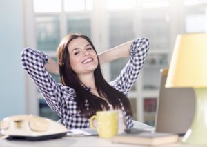 Woman Enjoying Her Home